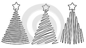 Christmas tree one line drawing