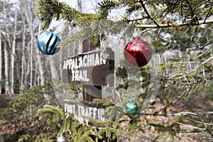 Christmas tree ornament on Appalachian Trail