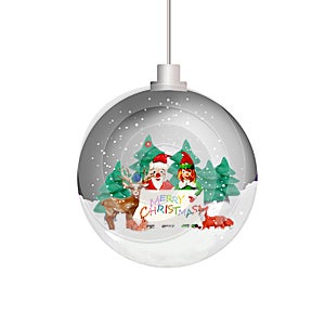 Christmas tree ornament pattern 3D sphere ball toy isolated on white