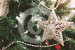 Christmas tree with ornament Star Baubles