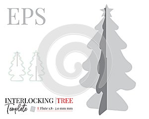 Christmas Tree ornament template for laser cutting. Vector with die cut / laser cut lines. Christmas decor, kids decor, gifts