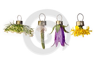 Christmas tree ornaments from flowers