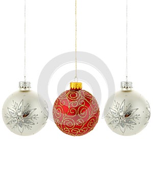 Christmas tree ornaments hanging