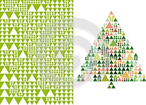 Christmas tree and pattern, vector