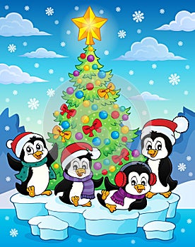 Christmas tree and penguins image 2