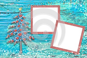 Christmas tree photo frames cards