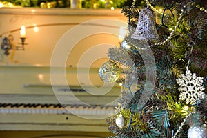 Christmas tree with piano