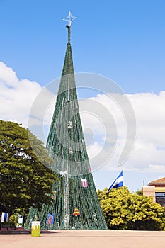 Christmas tree on Plaza de la Republica in Managua photo