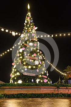 Christmas tree at Pra a do Com rcio in Mallorca photo