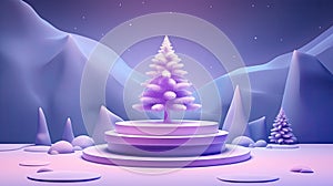 Christmas tree and podium, pedestal for product presentation