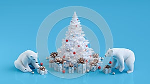 Christmas tree with polar bears