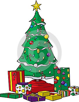 Christmas tree with presents