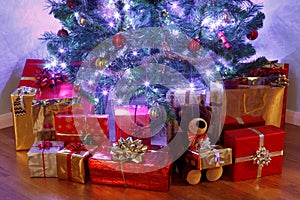 Christmas tree and presents photo