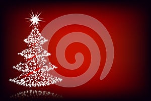 Christmas tree-red background