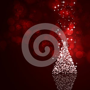 Christmas Tree Red Background