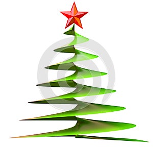 Christmas tree with red star