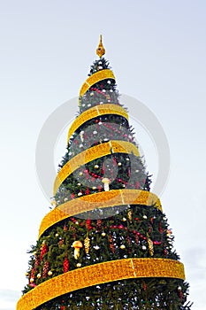 Christmas tree with ribbons ornament