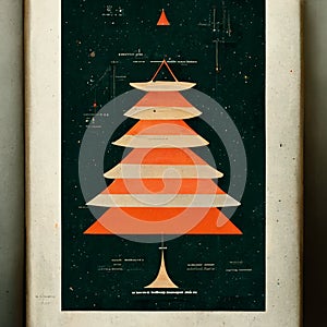 Christmas Tree 1920s Bauhaus Design Style Holiday Season Generative AI