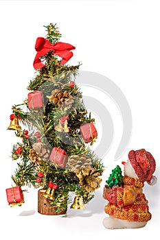 Christmas Tree and santa baby with presents
