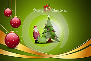 Christmas tree with santaclaus photo