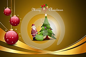 Christmas tree with santaclaus photo