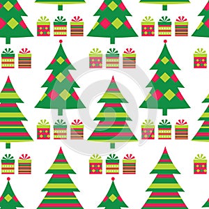 Christmas tree seamless pattern