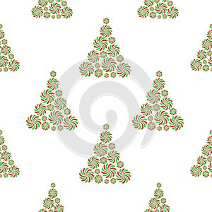 Christmas tree seamless pattern.