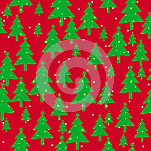 Christmas tree seamless pattern