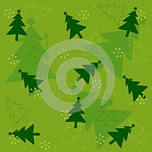 Christmas tree seamless pattern