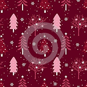 Christmas tree seamless pattern background, wrapping paper, pattern fills, winter greetings, web page background, Christmas and