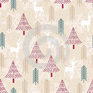 Christmas tree seamless pattern background, wrapping paper, pattern fills, winter greetings, web page background, Christmas and