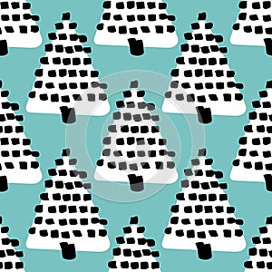 Christmas tree seamless pattern
