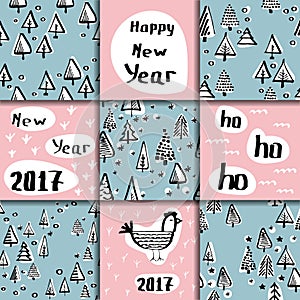 Christmas tree seamless pattern