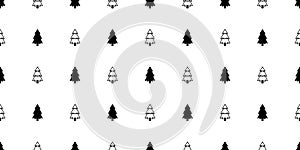 Christmas tree seamless pattern vector Santa Claus snow mountain wood forest scarf isolated cartoon illustration tile background r