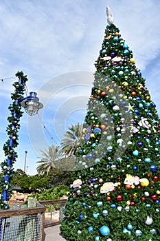 Christmas Tree at SeaWorld Orlando in Florida