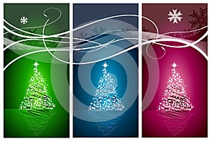 Christmas tree set vector background