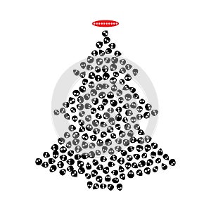 Christmas Tree Shape Made of Extraterrestrial Icons