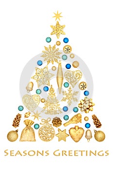 Christmas Tree Shape Seasons Greetings Design Concept