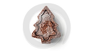 Christmas tree shaped gingerbread cookie with icing and sprinkles