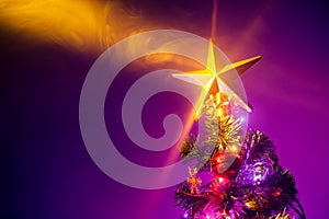 Christmas tree with shining star