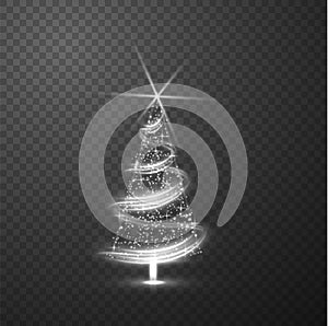 Christmas tree shiny holiday background. Vector EPS10