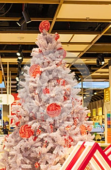 Christmas tree in a shop Mall of the Emirates Dubai city UAE