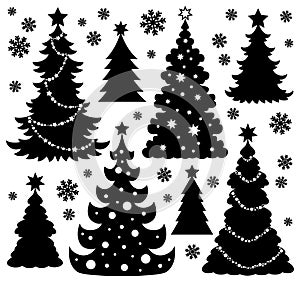 Christmas tree silhouette theme 1