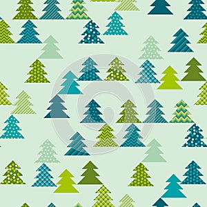 Christmas tree simple naive seamless pattern