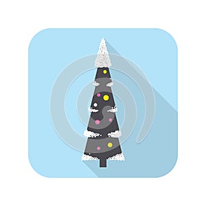 Christmas tree, snow on the branch, vector