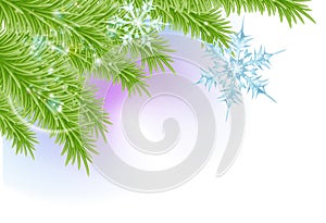 Christmas Tree and Snowflakes Background