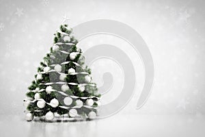 Christmas tree. Snowing and glitter background photo