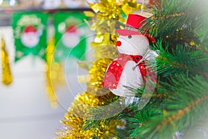 Christmas Tree with Snowman Decoration