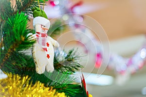 Christmas Tree with Snowman Decoration