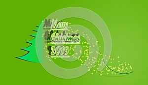 The christmas tree and star below the heaven in the patterned ba